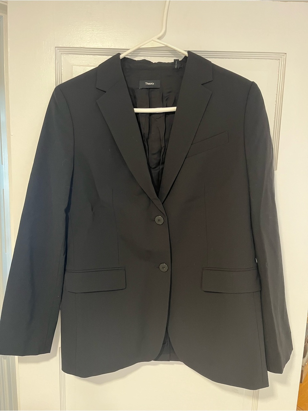 Theory Black Staple Blazer in Admiral Crepe